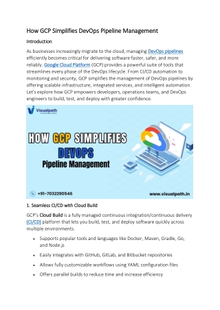 GCP DevOps Certification Training - GCP DevOps Online Training