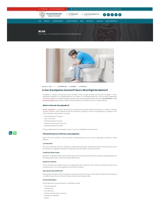 Is Your Constipation Constant? Here’s What Might Be Behind It