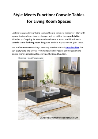 Modern Console Tables for Living Room – Stylish & Functional Furniture