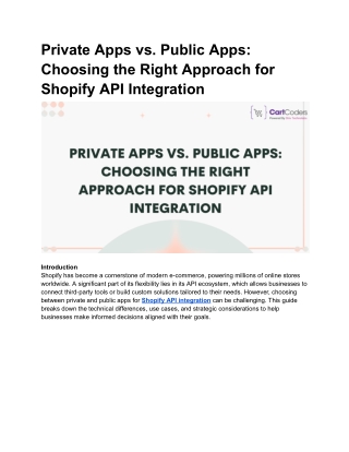 Private Apps vs Public Apps_ Choosing the Right Approach for Shopify API Integration