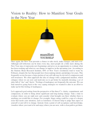 Vision to Reality How to Manifest Your Goals in the New Year
