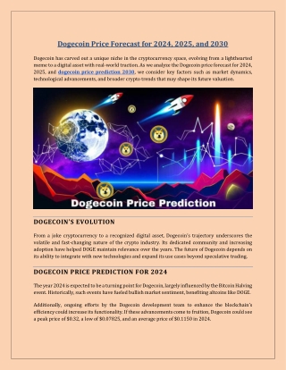 Dogecoin Price Forecast for 2024, 2025, and 2030