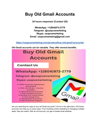 Buy Old Gmail Accounts