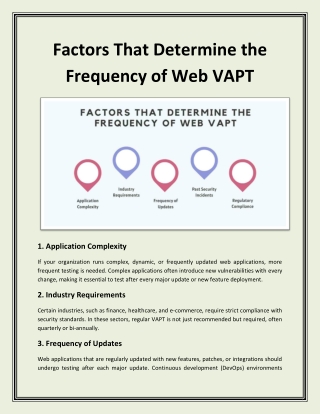 Factors That Determine the Frequency of Web VAPT