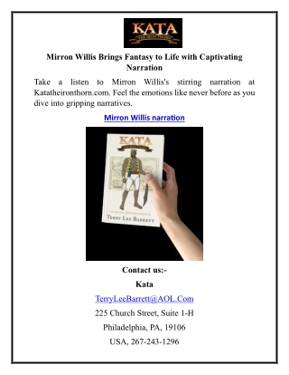 Mirron Willis Brings Fantasy to Life with Captivating Narration