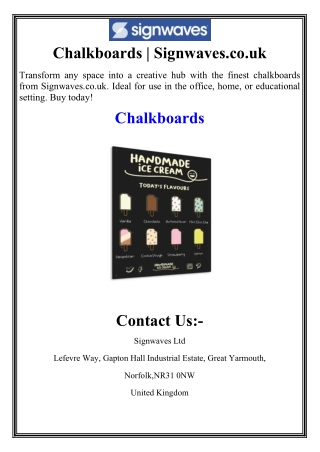 Chalkboards | Signwaves.co.uk