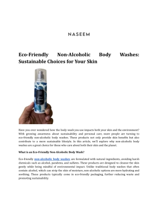 Eco-Friendly Non-Alcoholic Body Washes_ Sustainable Choices for Your Skin