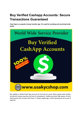 Buy Verified Cashapp Accounts_ Secure Transactions Guaranteed