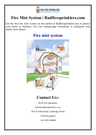 Fire Mist System | Radfiresprinklers.com