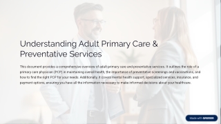 Adult Primary Care & Preventative Services Near Yo