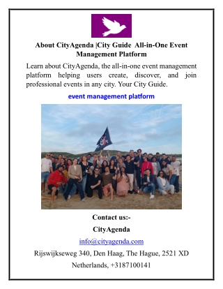 About CityAgenda City Guide  All-in-One Event Management Platform