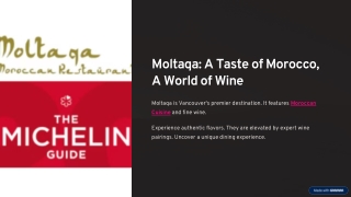 Moltaqa: A Taste of Morocco, A World of Wine