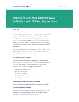 How to Secure Your Business Data with Microsoft 365 Security Services