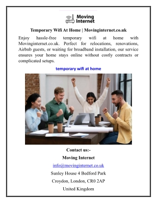 Temporary Wifi At Home  Movinginternet.co.uk