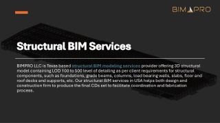 Structural BIM Services - BIMPRO LLC