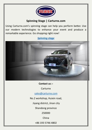 Spinning Stage Carturnx.com