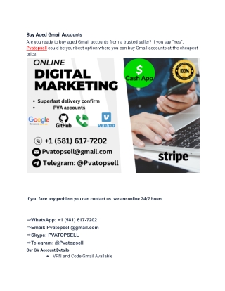 Top seller Buy Aged Gmail Accounts