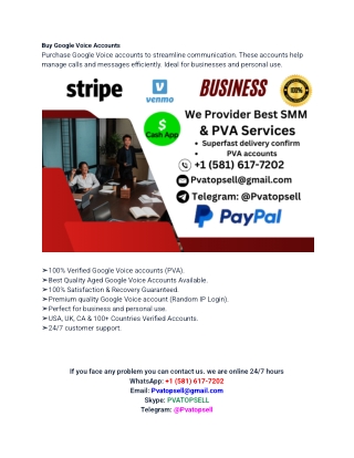 Buy Google Voice Accounts