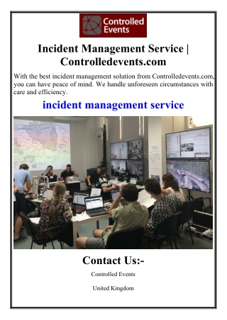 Incident Management Service | Controlledevents.com