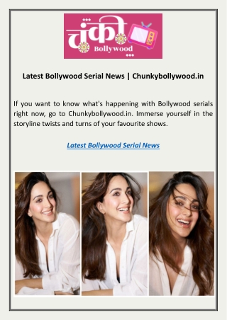 Latest Bollywood Serial News Chunkybollywood.in