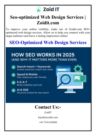 Seo-optimized Web Design Services | Zoidit.com