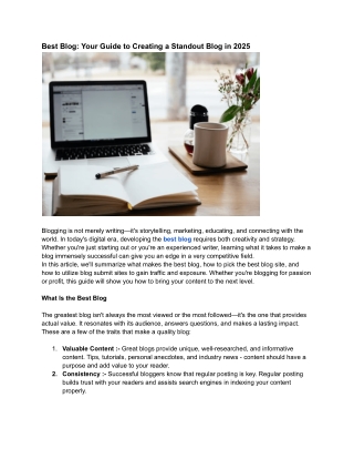 Best Blog_ Your Guide to Creating a Standout Blog in 2025