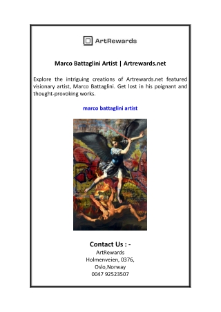 Marco Battaglini Artist Artrewards.net