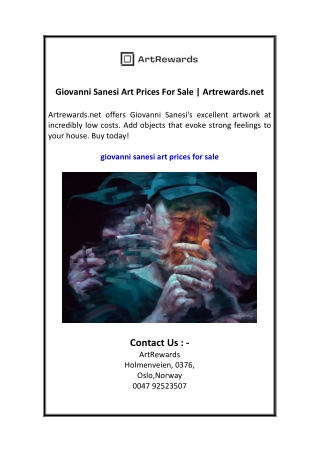 Giovanni Sanesi Art Prices For Sale Artrewards.net
