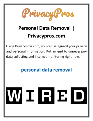 Personal Data Removal