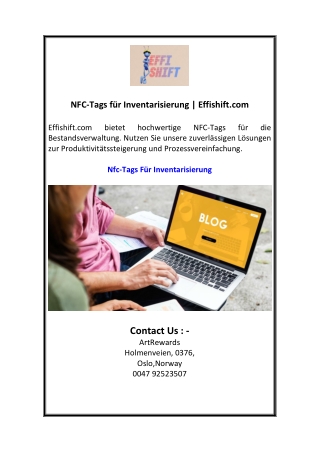 NFC-Tags für Inventarisierung Effishift.com