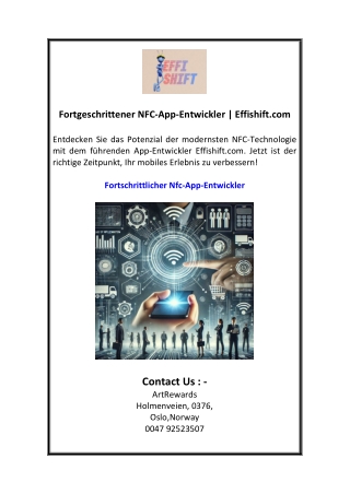Fortgeschrittener NFC-App-Entwickler  Effishift.com