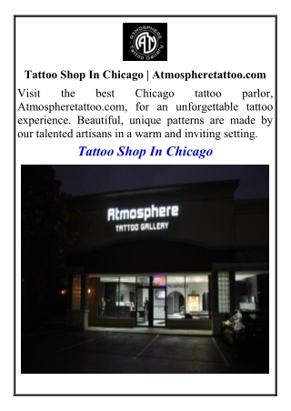 Tattoo Shop In Chicago Atmospheretattoo.com