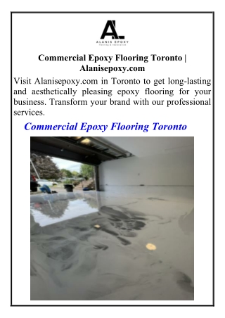 Commercial Epoxy Flooring Toronto Alanisepoxy.com
