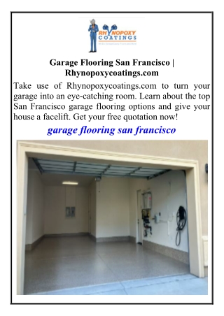 Garage Flooring San Francisco Rhynopoxycoatings.com