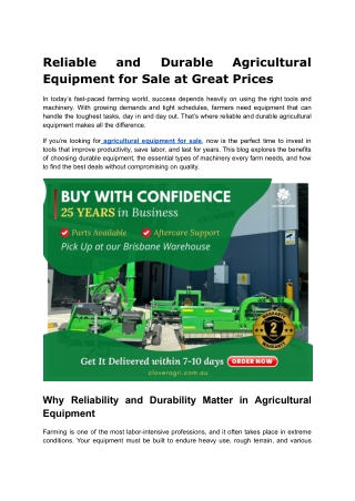 agricultural equipment for sale