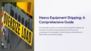 Heavy Equipment Shipping