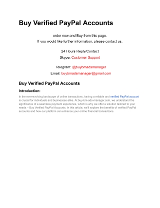 Buy Verified PayPal Accounts