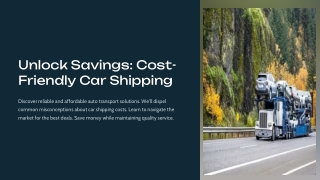 Cost-Friendly Car Shipping Services