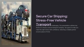 Secure Car Shipping Company