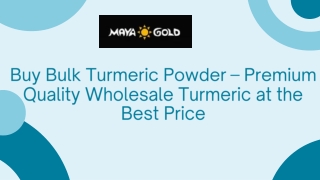 Buy Bulk Turmeric Powder – Premium Quality Wholesale Turmeric at the Best Price
