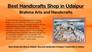 Best Handicrafts Shop in Udaipur - Brahma Arts and Crafts