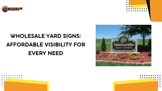 Wholesale Yard Signs – Durable, Customizable, Affordable