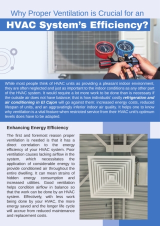 Why Proper Ventilation is Crucial for an HVAC System’s Efficiency?