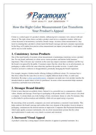 How the Right Color Measurement Can Transform Your Product’s Appeal