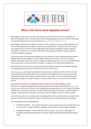 Azure cloud migration service