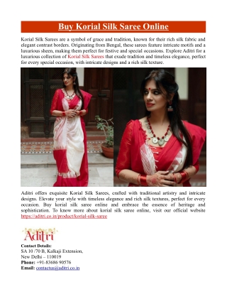 Buy Korial Silk Saree Online
