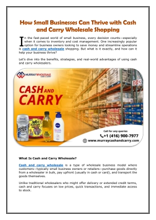 How Small Businesses Can Thrive with Cash and Carry Wholesale Shopping