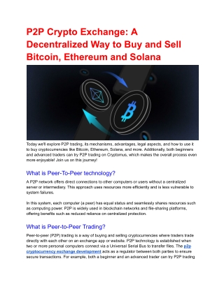 P2P Crypto Trading_ A Decentralized Way to Buy and Sell Bitcoin, Ethereum and Solana