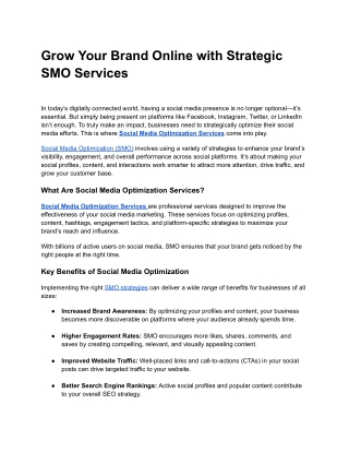 Expert Social Media Optimization Services for Growth