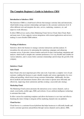 The Complete Beginner's Guide to Salesforce CRM